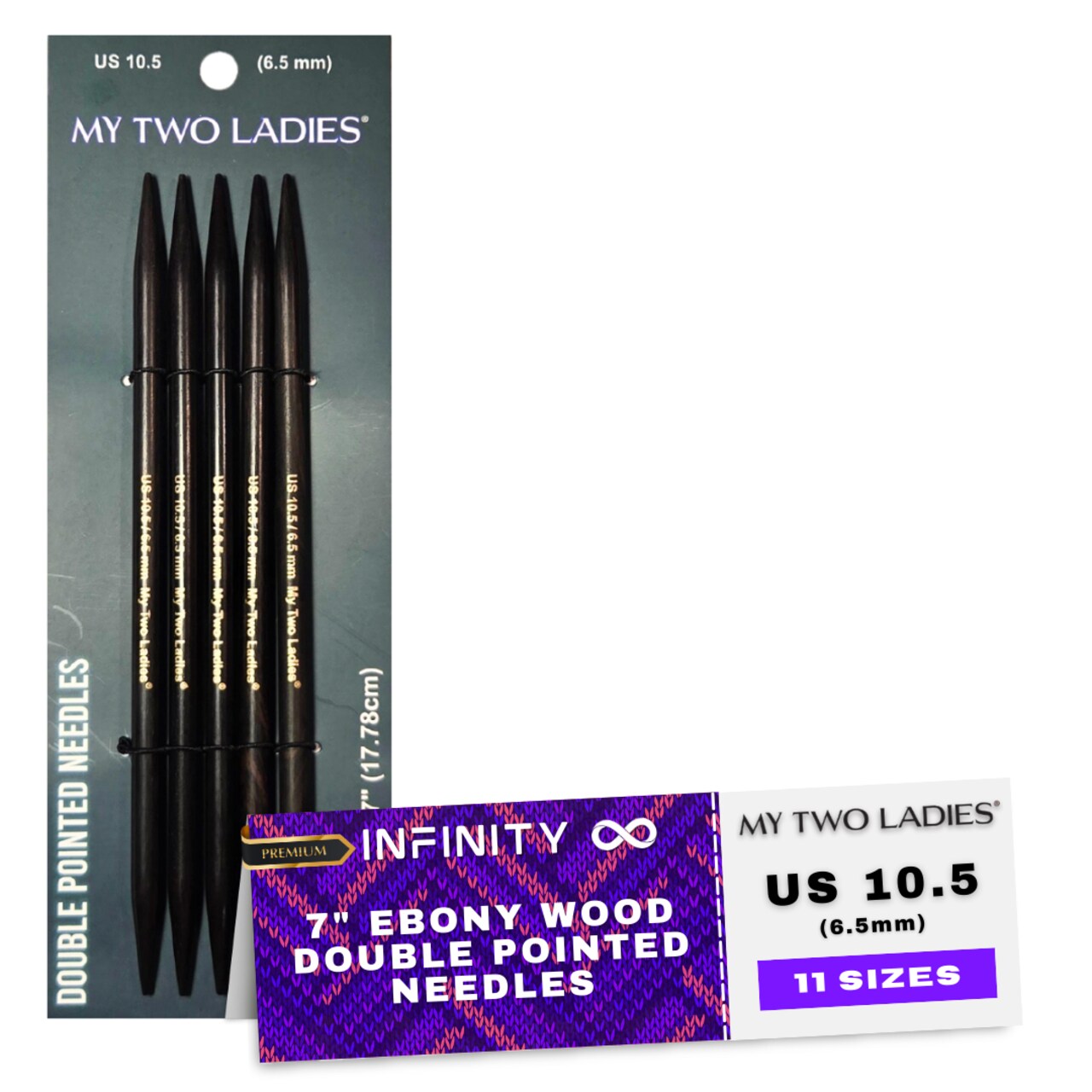 My Two Ladies | Infinity | Double Pointed Needles | Ebony | 11 Sizes